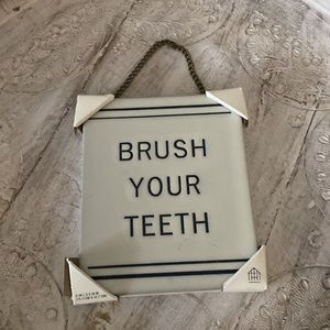 New Hearth & Hand by Magnolia BRUSH YOUR TEETH Bathroom wall Sign ceramic